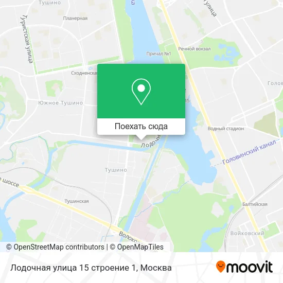 Карта Лодочная улица 15 строение 1