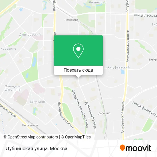 Карта Дубнинская улица