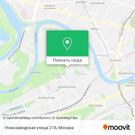 Карта Новозаводская улица 27А