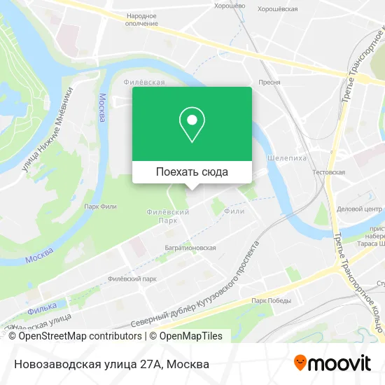 Карта Новозаводская улица 27А