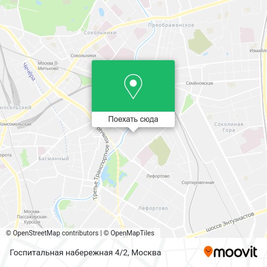 Карта Госпитальная набережная 4/2