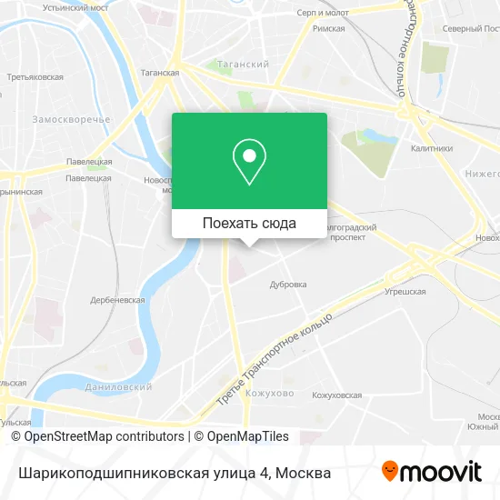 Карта Шарикоподшипниковская улица 4