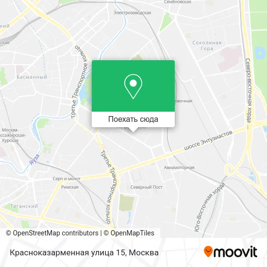 Карта Красноказарменная улица 15