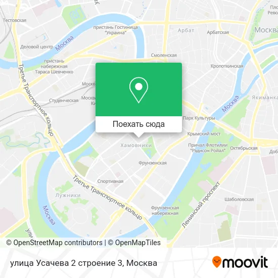 Карта улица Усачева 2 строение 3