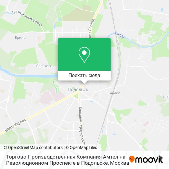 Карта Торгово-Производственная Компания Амтел на Революционном Проспекте в Подольске