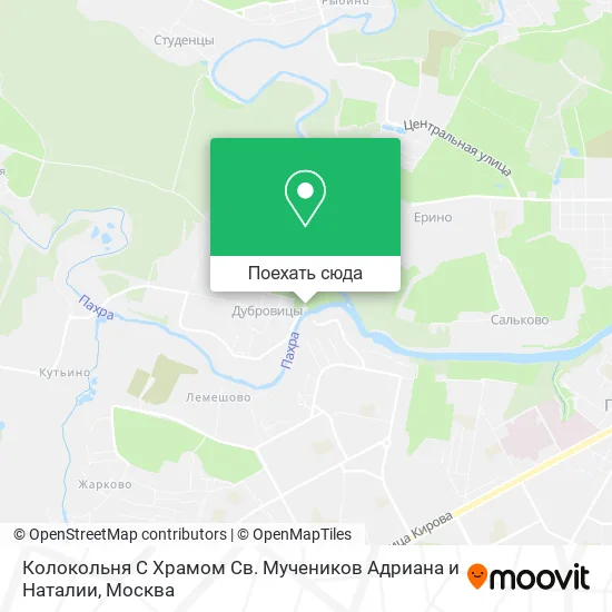 Карта Колокольня С Храмом Св. Мучеников Адриана и Наталии