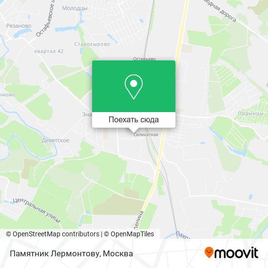 Карта Памятник Лермонтову