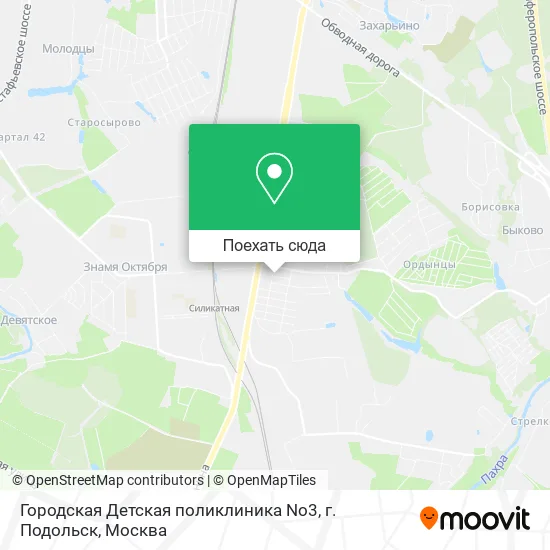 Карта Городская Детская поликлиника No3, г. Подольск