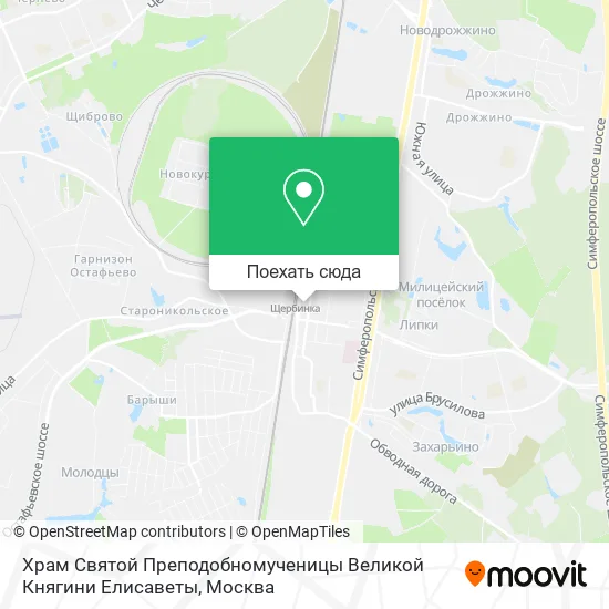 Карта Храм Святой Преподобномученицы Великой Княгини Елисаветы