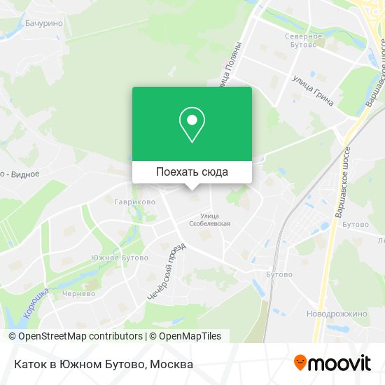 Карта Каток в Южном Бутово