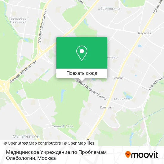 Карта Медицинское Учреждение по Проблемам Флебологии
