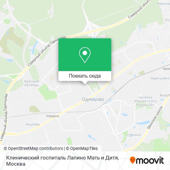 Карта Клинический госпиталь Лапино Мать и Дитя