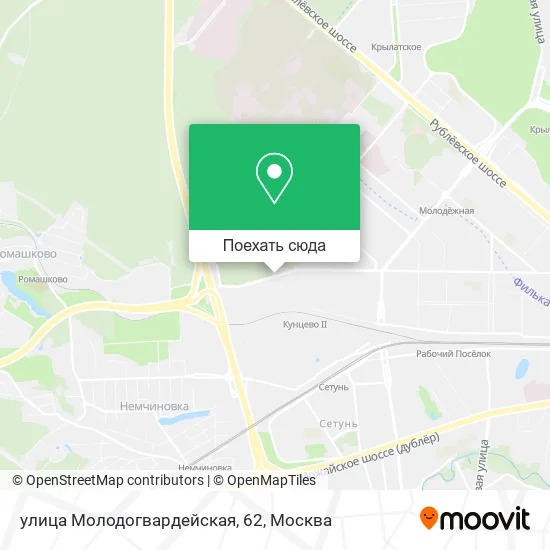 Карта улица Молодогвардейская, 62