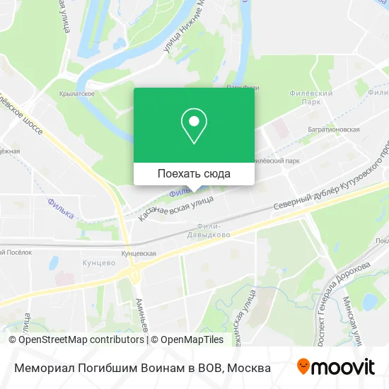 Карта Мемориал Погибшим Воинам в ВОВ