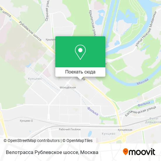Карта Велотрасса Рублевское шоссе