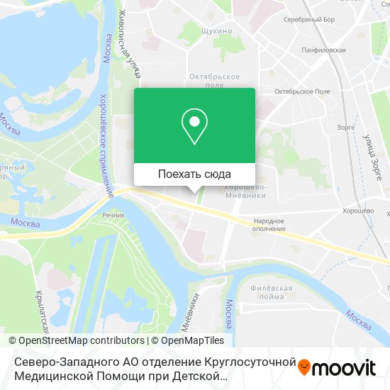 Карта Северо-Западного АО отделение Круглосуточной Медицинской Помощи при Детской Поликлинике # 6