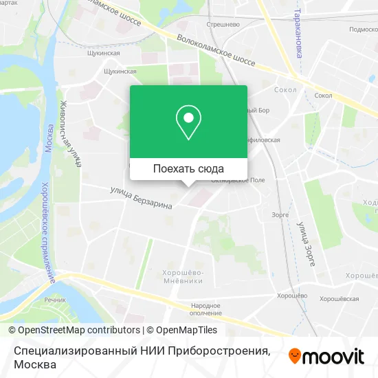 Карта Специализированный НИИ Приборостроения