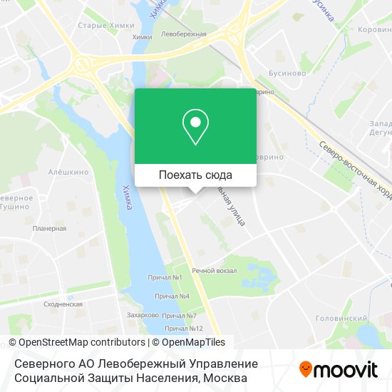 Карта Северного АО Левобережный Управление Социальной Защиты Населения