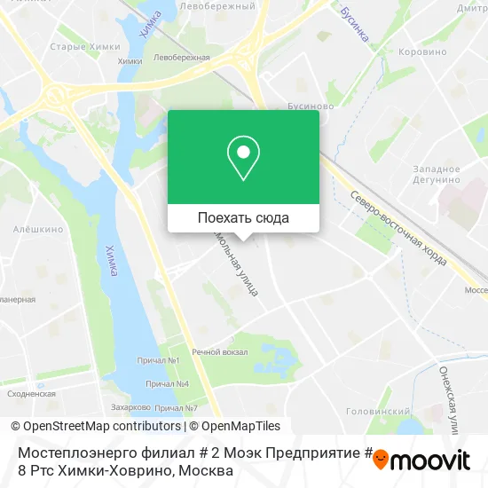 Карта Мостеплоэнерго филиал # 2 Моэк Предприятие # 8 Ртс Химки-Ховрино