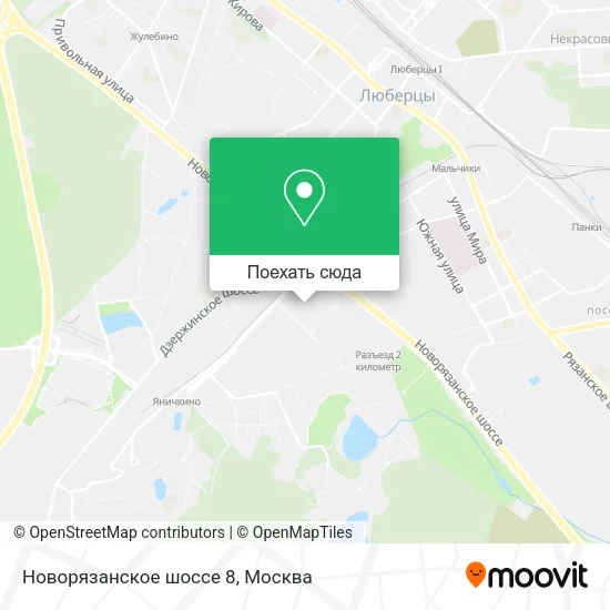 Карта Новорязанское шоссе 8