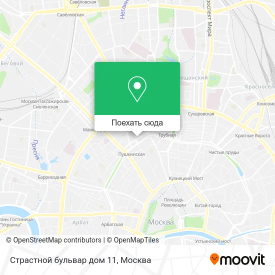 Карта Страстной бульвар дом 11