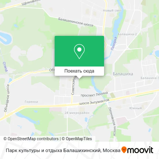 Карта Парк культуры и отдыха Балашихинский