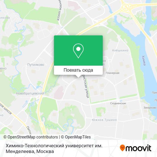 Карта Химико-Технологический университет им. Менделеева