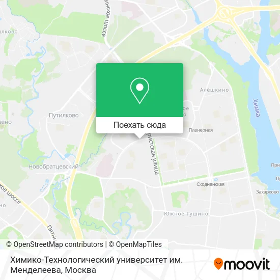 Карта Химико-Технологический университет им. Менделеева