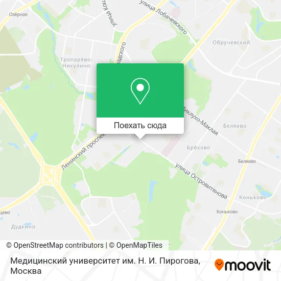 Карта Медицинский университет им. Н. И. Пирогова