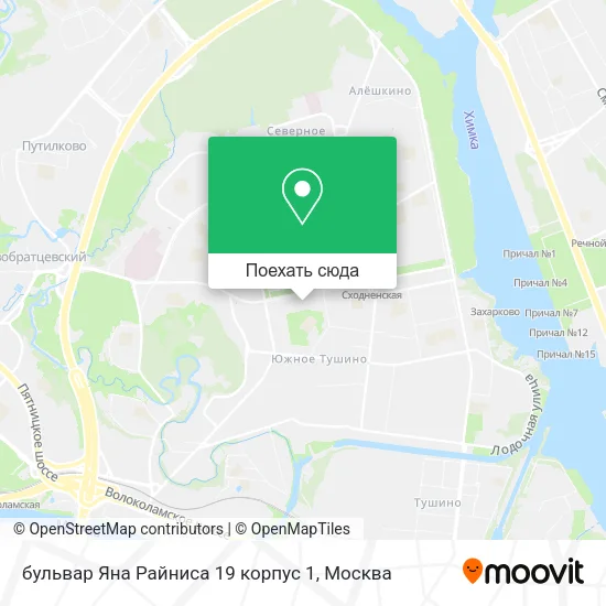 Карта бульвар Яна Райниса 19 корпус 1
