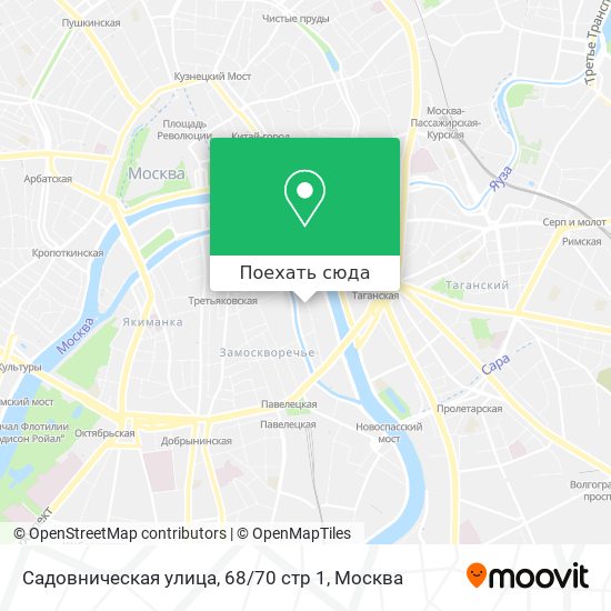 Карта Садовническая улица, 68 / 70 стр 1