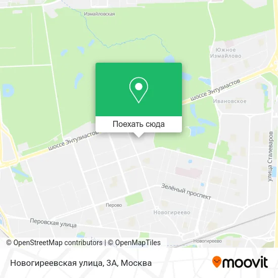 Карта Новогиреевская улица, 3А