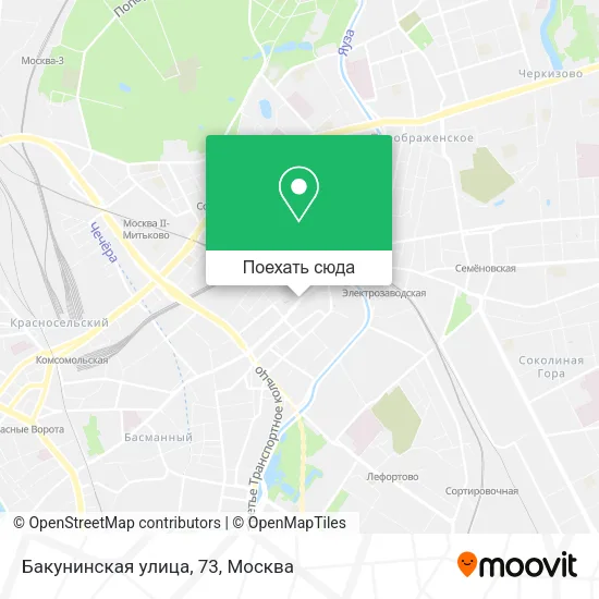 Карта Бакунинская улица, 73