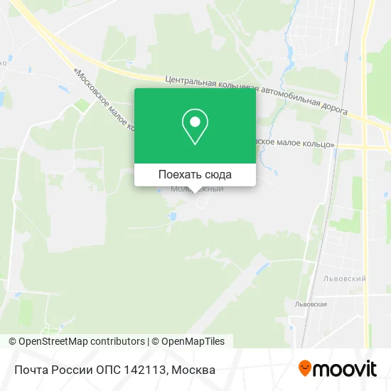 Карта Почта России ОПС 142113