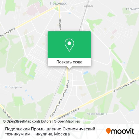 Карта Подольский Промышленно-Экономический техникум им. Никулина
