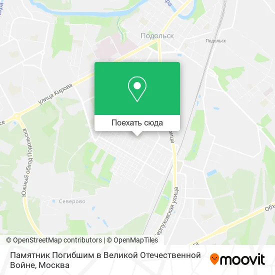 Карта Памятник Погибшим в Великой Отечественной Войне