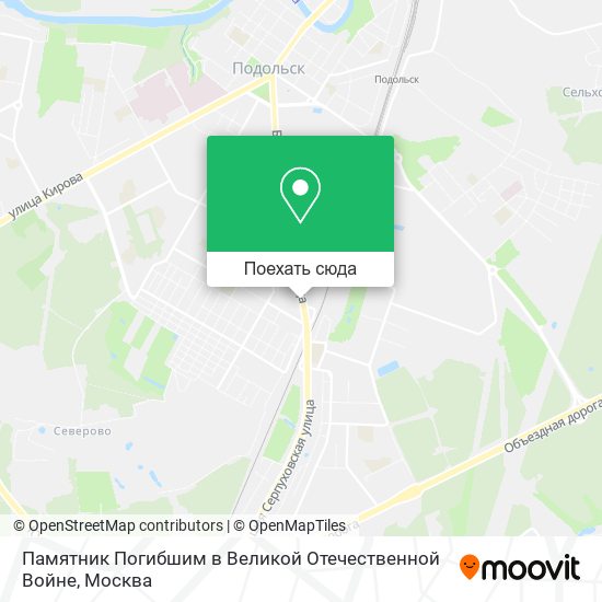 Карта Памятник Погибшим в Великой Отечественной Войне