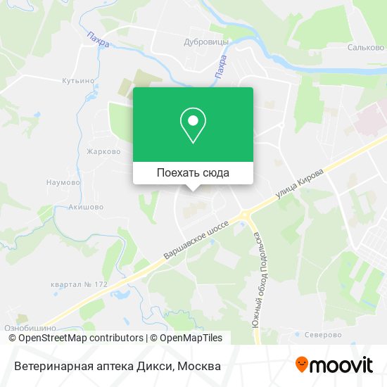 Карта Ветеринарная аптека Дикси