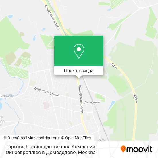 Карта Торгово-Производственная Компания Окнаевроплюс в Домодедово