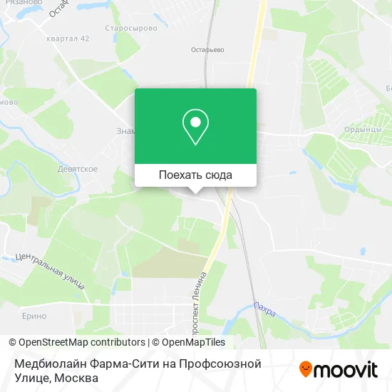 Карта Медбиолайн Фарма-Сити на Профсоюзной Улице