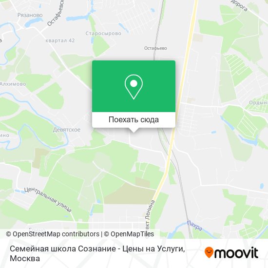 Карта Семейная школа Сознание - Цены на Услуги