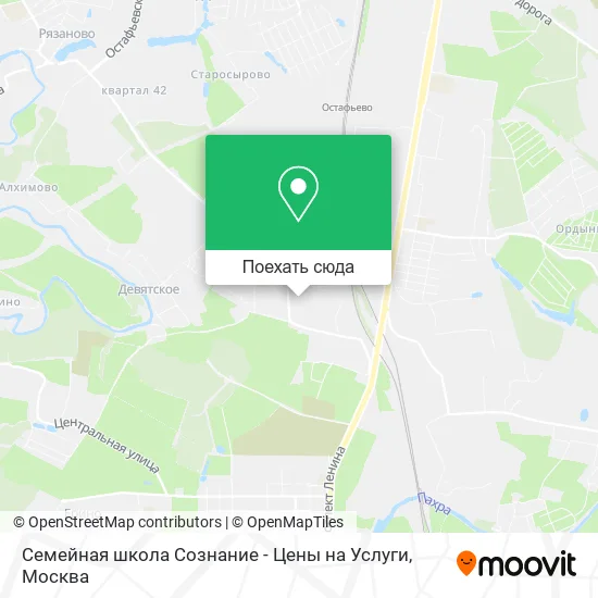 Карта Семейная школа Сознание - Цены на Услуги