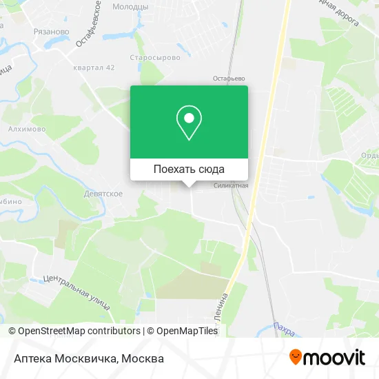Карта Аптека Москвичка