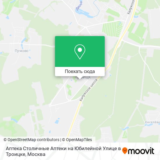 Карта Аптека Столичные Аптеки на Юбилейной Улице в Троицке