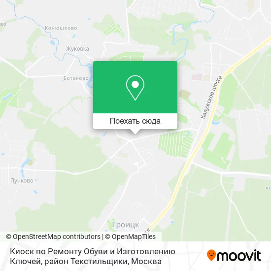Карта Киоск по Ремонту Обуви и Изготовлению Ключей, район Текстильщики