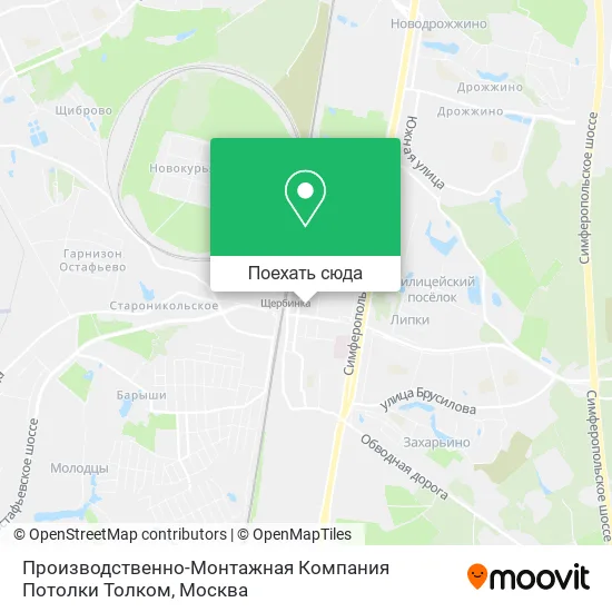 Карта Производственно-Монтажная Компания Потолки Толком