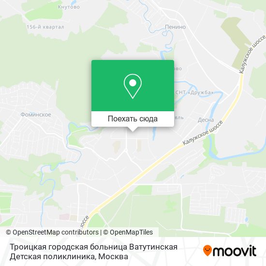 Карта Троицкая городская больница Ватутинская Детская поликлиника