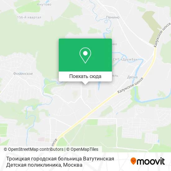 Карта Троицкая городская больница Ватутинская Детская поликлиника