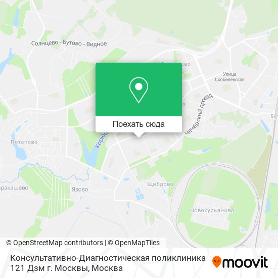 Карта Консультативно-Диагностическая поликлиника 121 Дзм г. Москвы