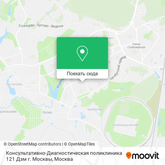 Карта Консультативно-Диагностическая поликлиника 121 Дзм г. Москвы